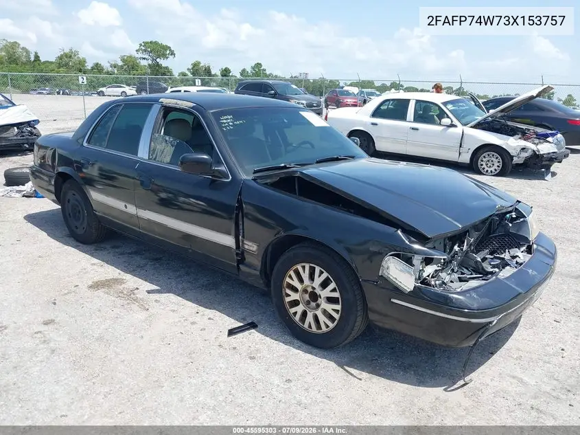 2003 Ford Crown Victoria Lx VIN: 2FAFP74W73X153757 Lot: 45595303