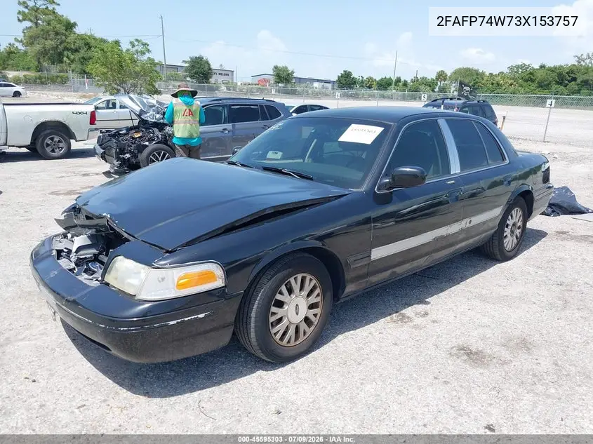 2003 Ford Crown Victoria Lx VIN: 2FAFP74W73X153757 Lot: 45595303
