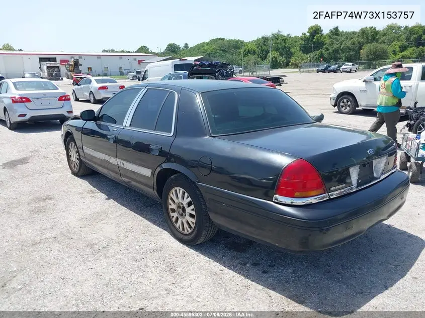 2003 Ford Crown Victoria Lx VIN: 2FAFP74W73X153757 Lot: 45595303