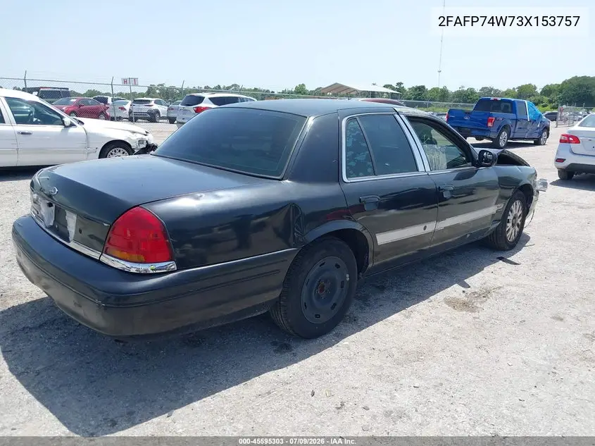 2003 Ford Crown Victoria Lx VIN: 2FAFP74W73X153757 Lot: 45595303