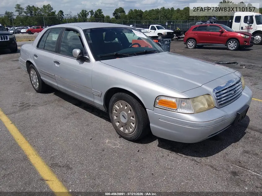 2003 Ford Crown Victoria Standard VIN: 2FAFP73W83X110157 Lot: 45628861