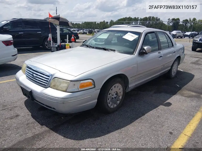 2003 Ford Crown Victoria Standard VIN: 2FAFP73W83X110157 Lot: 45628861