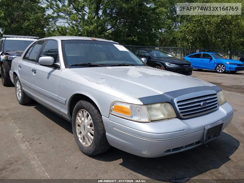 2003 Ford Crown Victoria Lx VIN: 2FAFP74W33X164769 Lot: 45652477