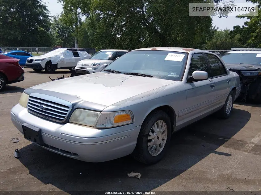2003 Ford Crown Victoria Lx VIN: 2FAFP74W33X164769 Lot: 45652477