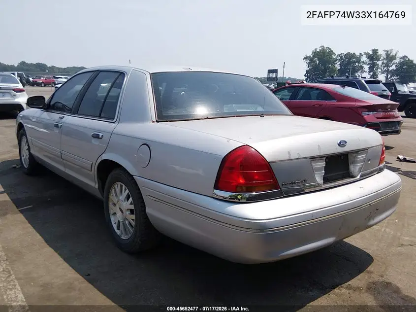 2003 Ford Crown Victoria Lx VIN: 2FAFP74W33X164769 Lot: 45652477