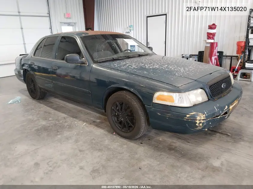 2004 Ford Crown Victoria Police VIN: 2FAFP71W14X135020 Lot: 45107990