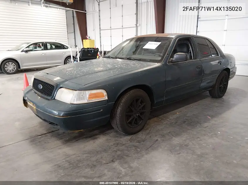 2004 Ford Crown Victoria Police VIN: 2FAFP71W14X135020 Lot: 45107990