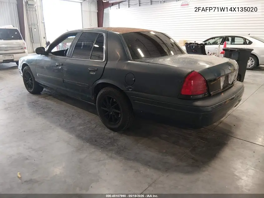 2004 Ford Crown Victoria Police VIN: 2FAFP71W14X135020 Lot: 45107990