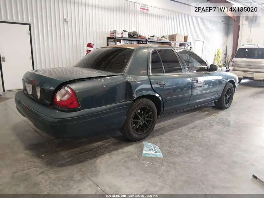 2004 Ford Crown Victoria Police VIN: 2FAFP71W14X135020 Lot: 45107990