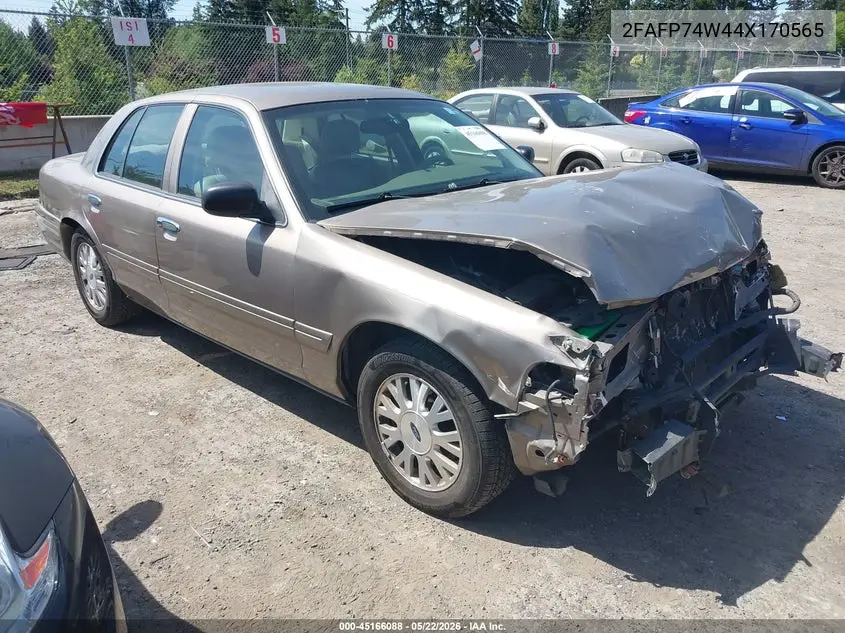 2004 Ford Crown Victoria Lx VIN: 2FAFP74W44X170565 Lot: 45166088