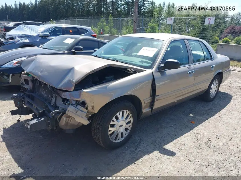 2004 Ford Crown Victoria Lx VIN: 2FAFP74W44X170565 Lot: 45166088