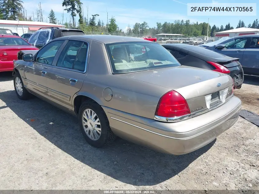 2004 Ford Crown Victoria Lx VIN: 2FAFP74W44X170565 Lot: 45166088