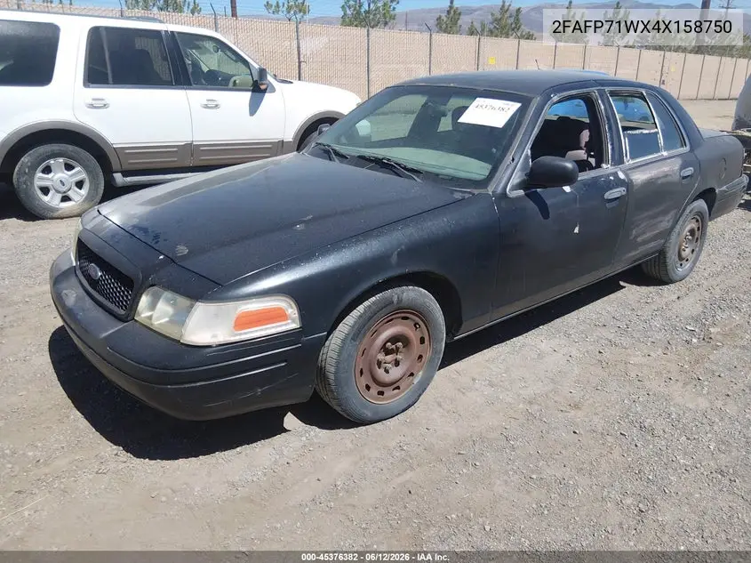 2004 Ford Crown Victoria Police VIN: 2FAFP71WX4X158750 Lot: 45376382