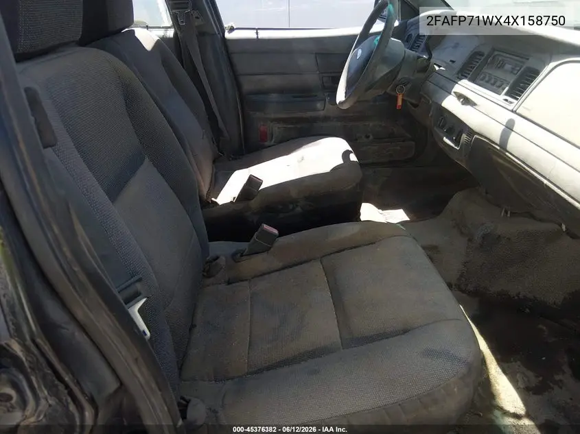 2004 Ford Crown Victoria Police VIN: 2FAFP71WX4X158750 Lot: 45376382