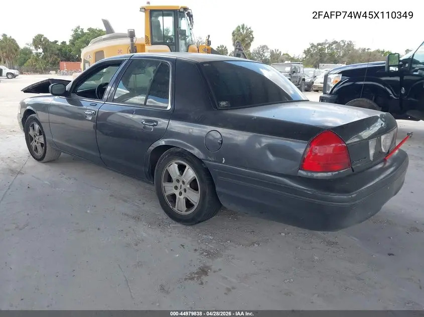 2005 Ford Crown Victoria Lx/Lx Sport VIN: 2FAFP74W45X110349 Lot: 44979838