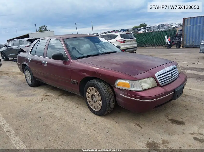 2005 Ford Crown Victoria Police VIN: 2FAHP71W75X128650 Lot: 45039839
