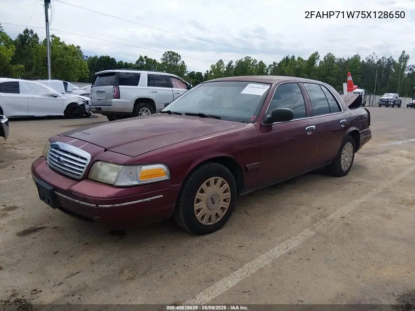 2005 Ford Crown Victoria Police VIN: 2FAHP71W75X128650 Lot: 45039839
