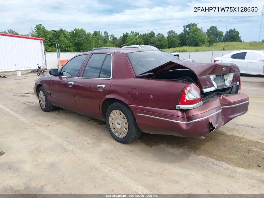 2005 Ford Crown Victoria Police VIN: 2FAHP71W75X128650 Lot: 45039839