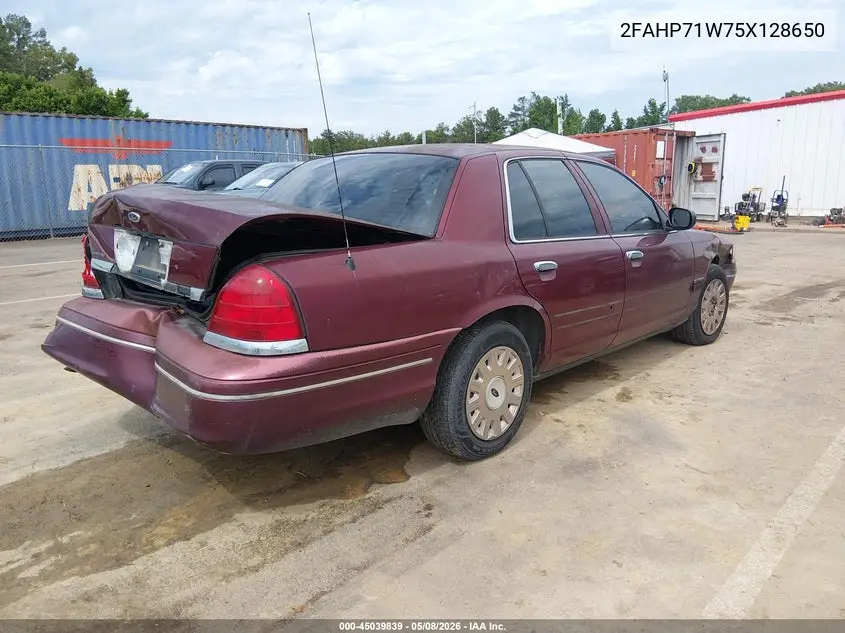 2005 Ford Crown Victoria Police VIN: 2FAHP71W75X128650 Lot: 45039839