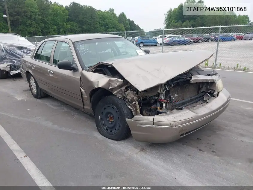 2005 Ford Crown Victoria Lx/Lx Sport VIN: 2FAFP74W55X101868 Lot: 45196291
