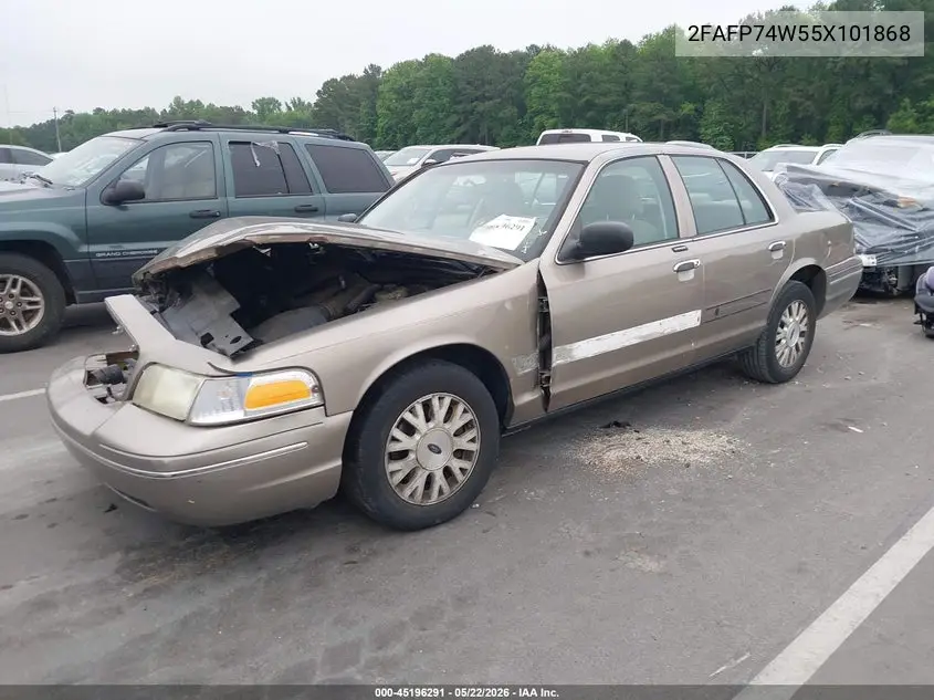 2005 Ford Crown Victoria Lx/Lx Sport VIN: 2FAFP74W55X101868 Lot: 45196291