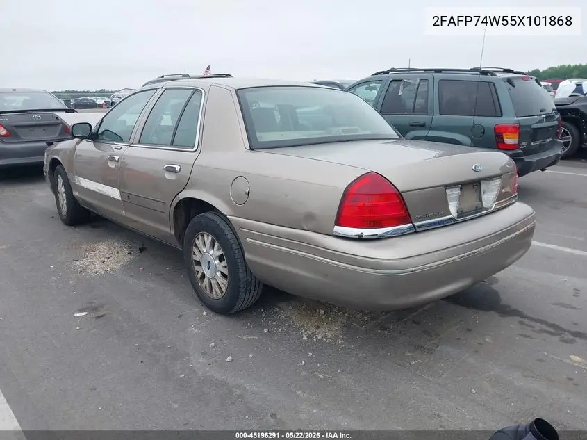 2005 Ford Crown Victoria Lx/Lx Sport VIN: 2FAFP74W55X101868 Lot: 45196291