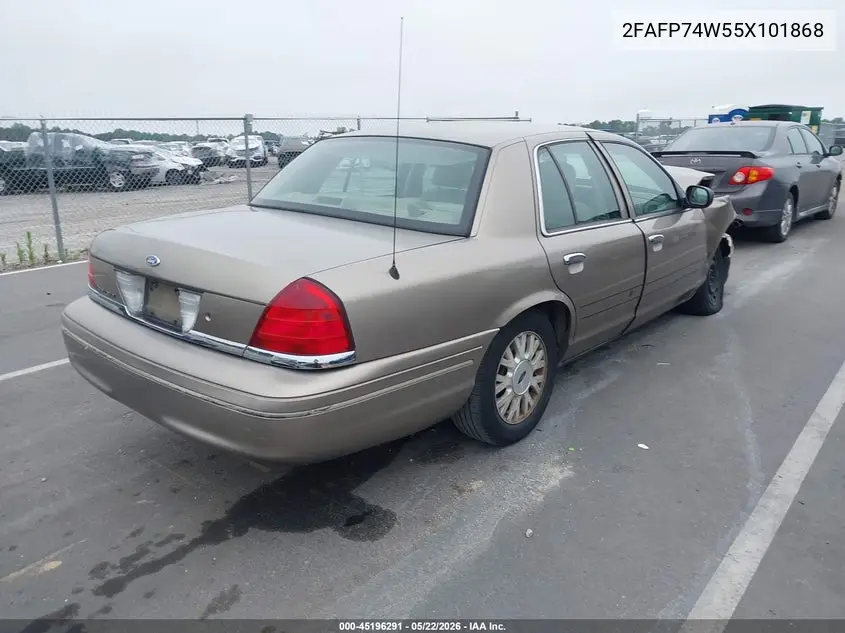 2005 Ford Crown Victoria Lx/Lx Sport VIN: 2FAFP74W55X101868 Lot: 45196291