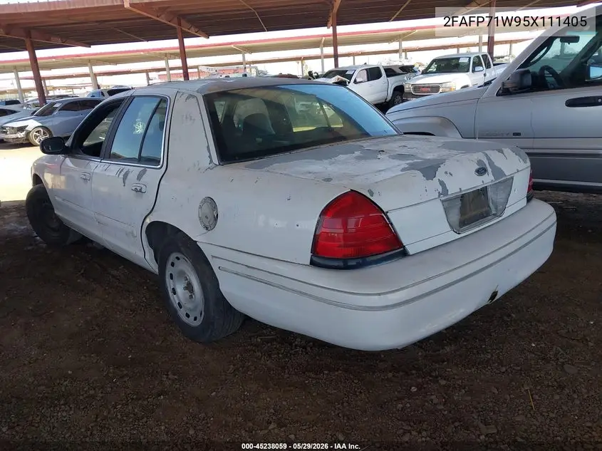 2005 Ford Crown Victoria Police VIN: 2FAFP71W95X111405 Lot: 45238059