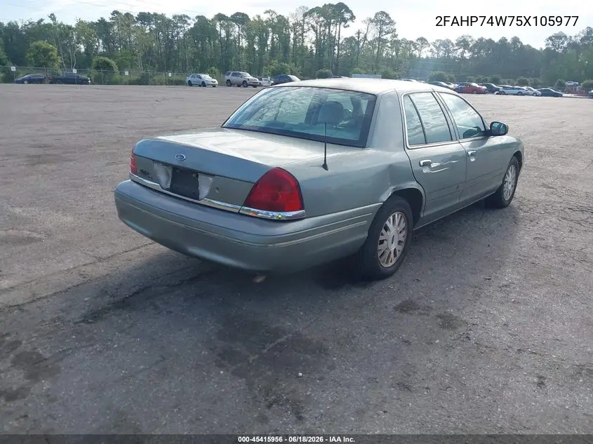 2005 Ford Crown Victoria Lx/Lx Sport VIN: 2FAHP74W75X105977 Lot: 45415956