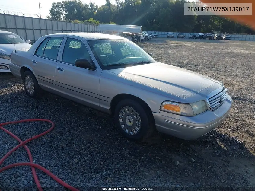 2005 Ford Crown Victoria Police VIN: 2FAHP71W75X139017 Lot: 45543471