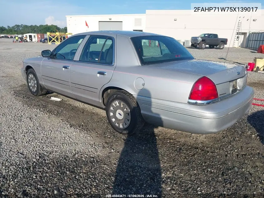 2005 Ford Crown Victoria Police VIN: 2FAHP71W75X139017 Lot: 45543471