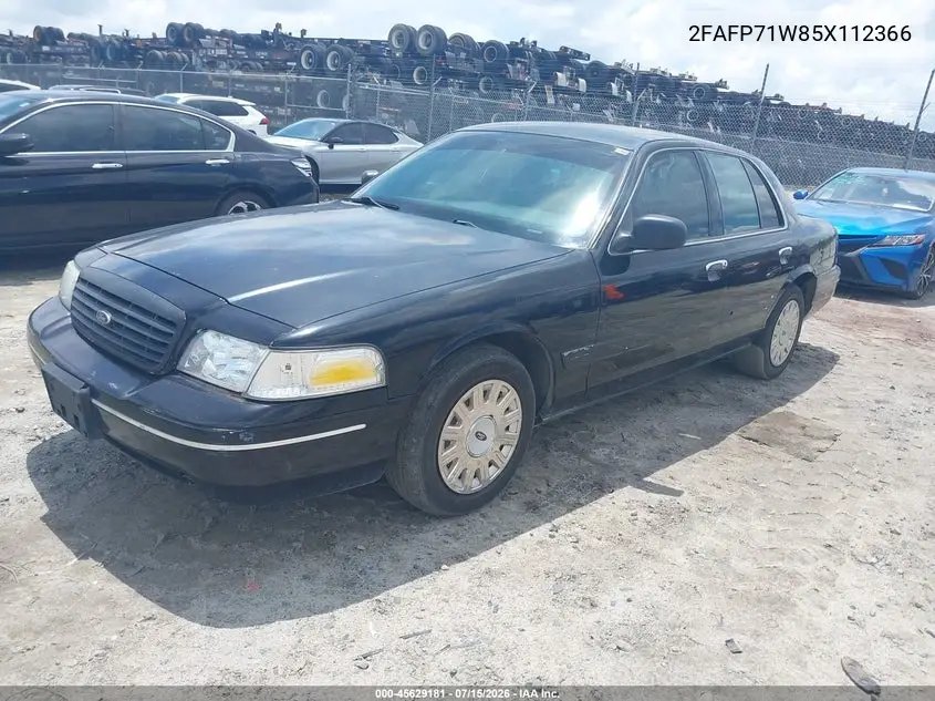 2005 Ford Crown Victoria Police VIN: 2FAFP71W85X112366 Lot: 45629181