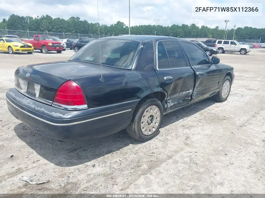 2005 Ford Crown Victoria Police VIN: 2FAFP71W85X112366 Lot: 45629181