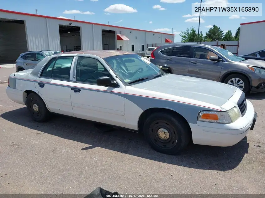 2005 Ford Crown Victoria Police VIN: 2FAHP71W35X165890 Lot: 45652612
