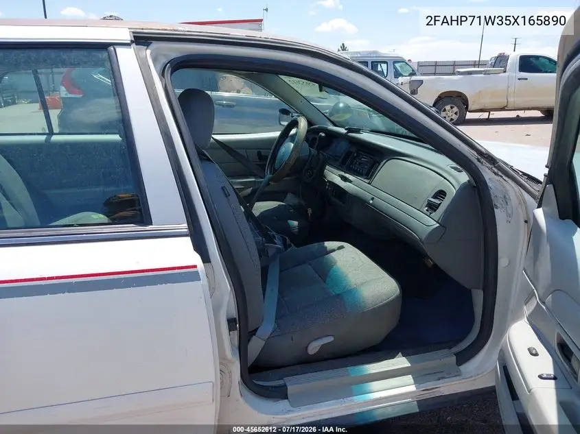 2005 Ford Crown Victoria Police VIN: 2FAHP71W35X165890 Lot: 45652612