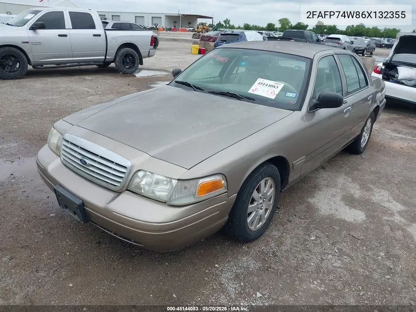 2006 Ford Crown Victoria Lx/Lx Sport VIN: 2FAFP74W86X132355 Lot: 45144083