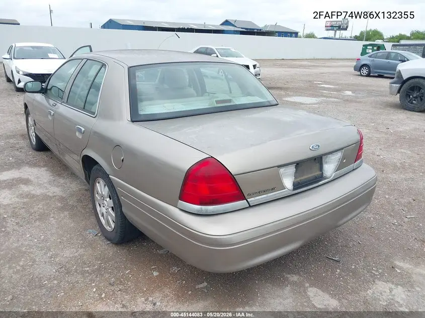 2006 Ford Crown Victoria Lx/Lx Sport VIN: 2FAFP74W86X132355 Lot: 45144083