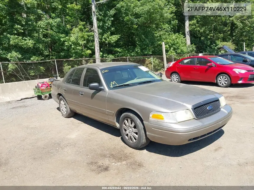 2006 Ford Crown Victoria Lx/Lx Sport VIN: 2FAFP74V46X110229 Lot: 45283552