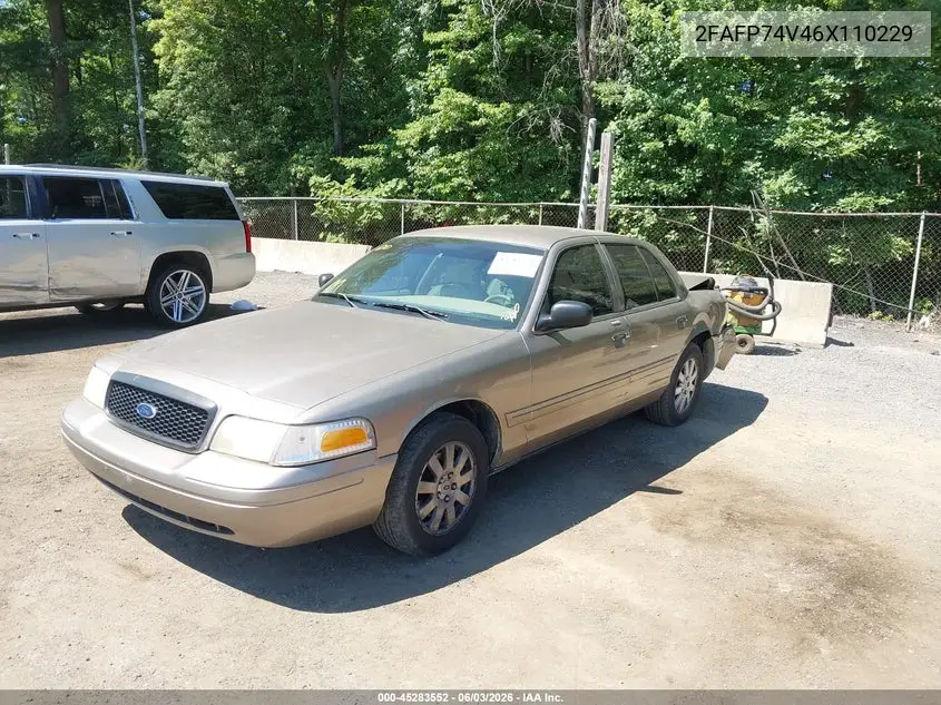 2006 Ford Crown Victoria Lx/Lx Sport VIN: 2FAFP74V46X110229 Lot: 45283552