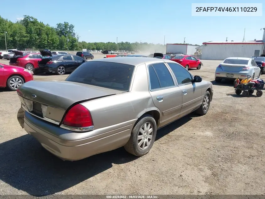2006 Ford Crown Victoria Lx/Lx Sport VIN: 2FAFP74V46X110229 Lot: 45283552