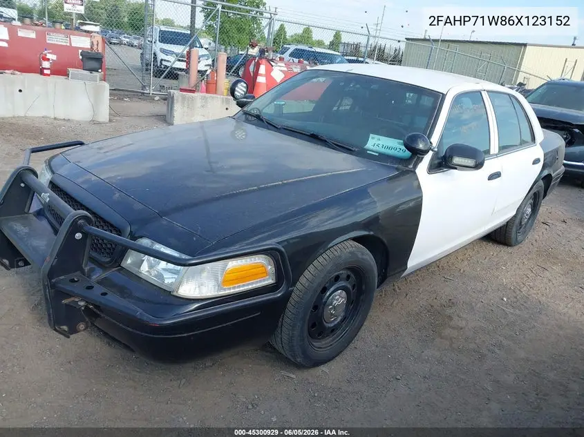 2006 Ford Crown Victoria Police/Police Interceptor VIN: 2FAHP71W86X123152 Lot: 45300929
