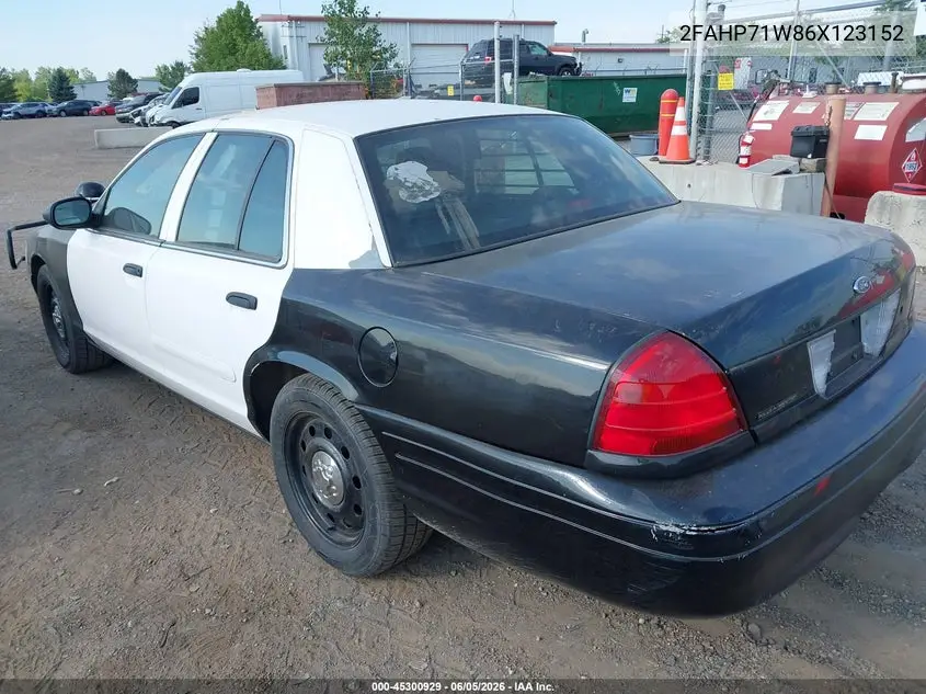 2006 Ford Crown Victoria Police/Police Interceptor VIN: 2FAHP71W86X123152 Lot: 45300929