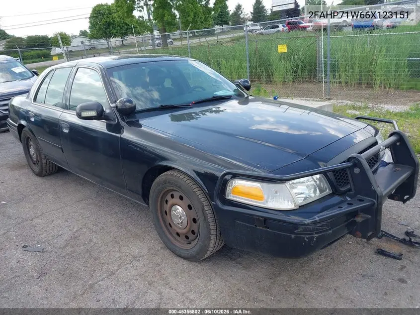2006 Ford Crown Victoria Police/Police Interceptor VIN: 2FAHP71W66X123151 Lot: 45356802