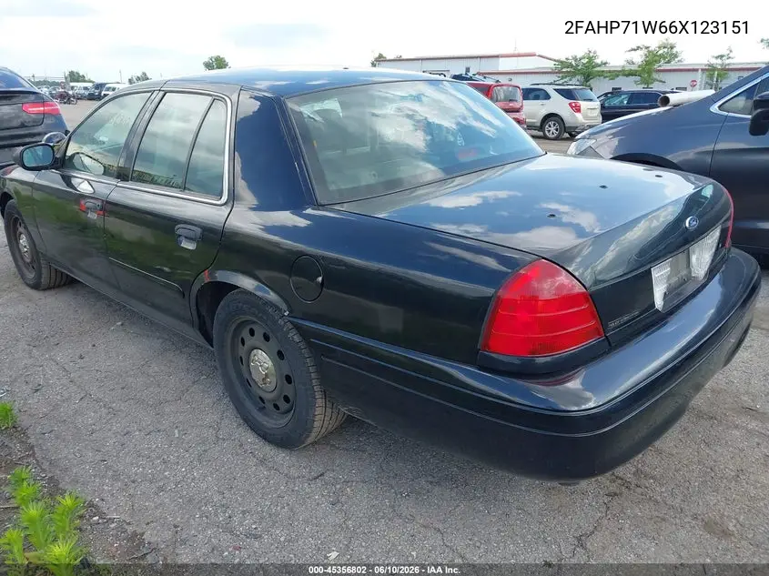 2006 Ford Crown Victoria Police/Police Interceptor VIN: 2FAHP71W66X123151 Lot: 45356802