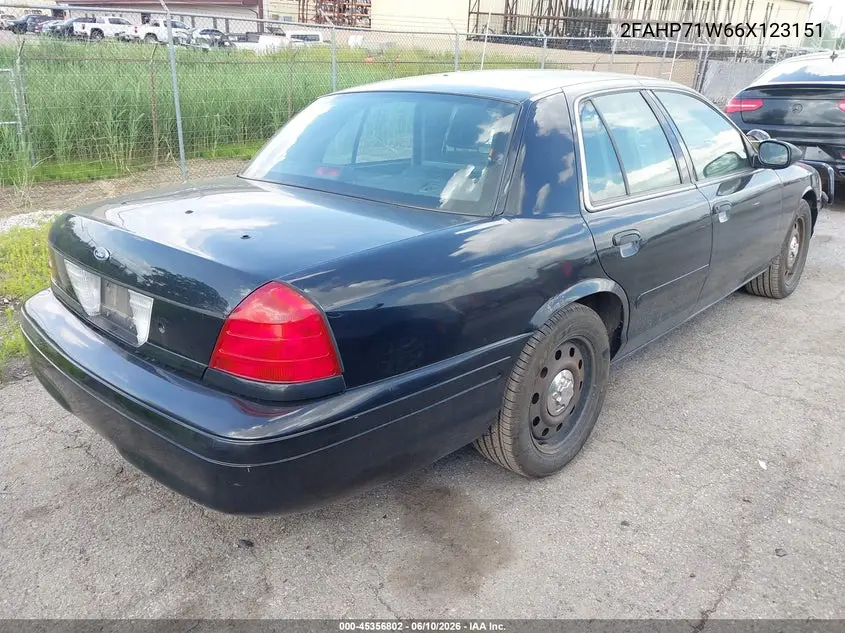2006 Ford Crown Victoria Police/Police Interceptor VIN: 2FAHP71W66X123151 Lot: 45356802