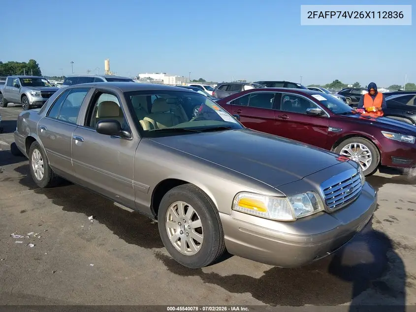 2006 Ford Crown Victoria Lx/Lx Sport VIN: 2FAFP74V26X112836 Lot: 45540078