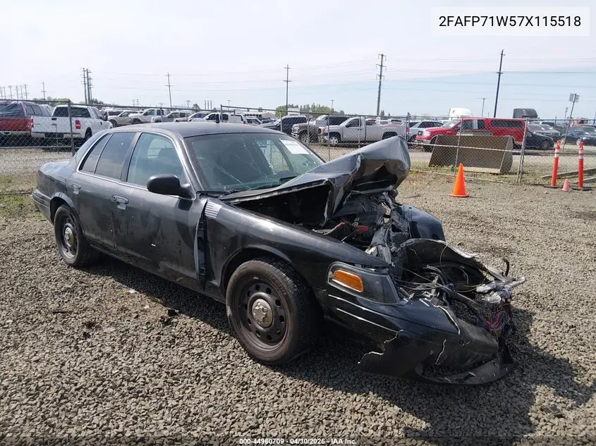 2007 Ford Crown Victoria Police/Police Interceptor VIN: 2FAFP71W57X115518 Lot: 44960709