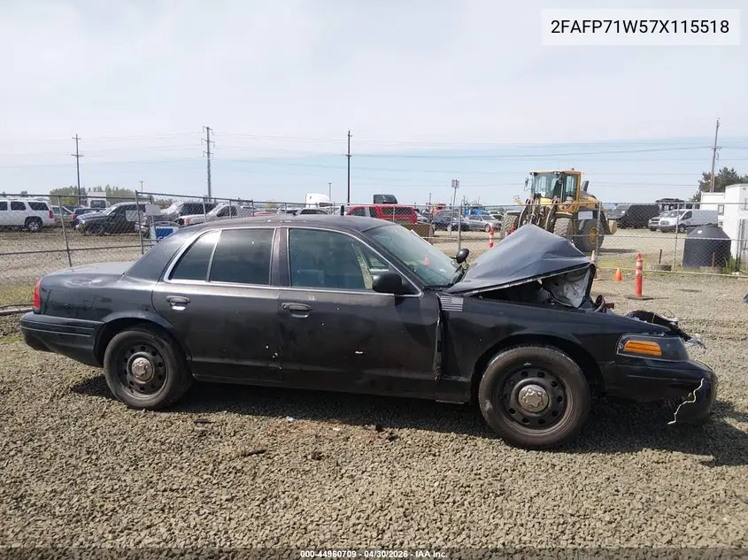 2007 Ford Crown Victoria Police/Police Interceptor VIN: 2FAFP71W57X115518 Lot: 44960709