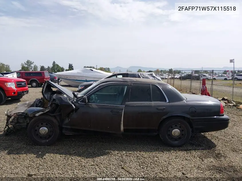2007 Ford Crown Victoria Police/Police Interceptor VIN: 2FAFP71W57X115518 Lot: 44960709