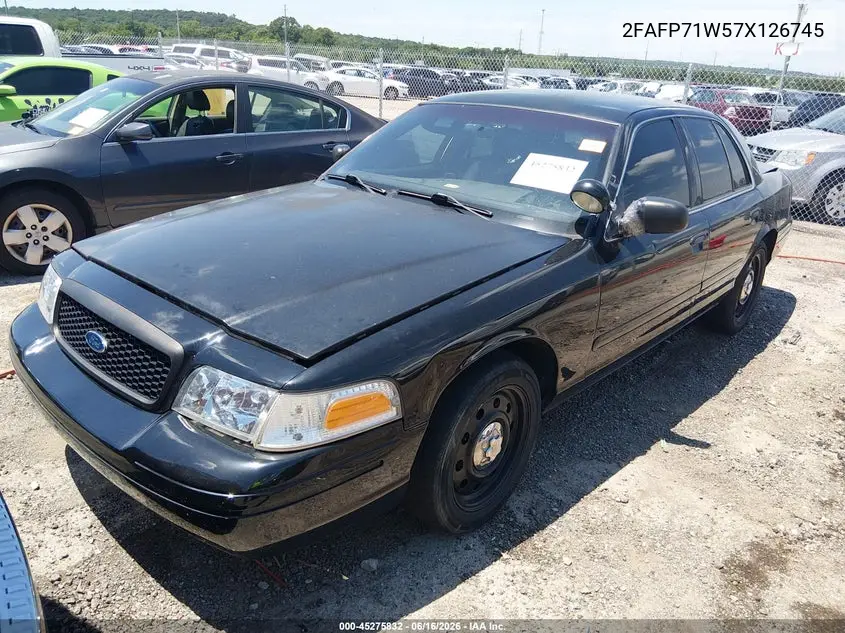 2007 Ford Crown Victoria Police/Police Interceptor VIN: 2FAFP71W57X126745 Lot: 45275832